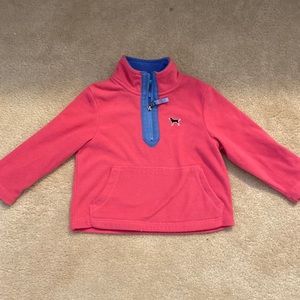 Toddler girls pink fleece 1/4 Black Dog